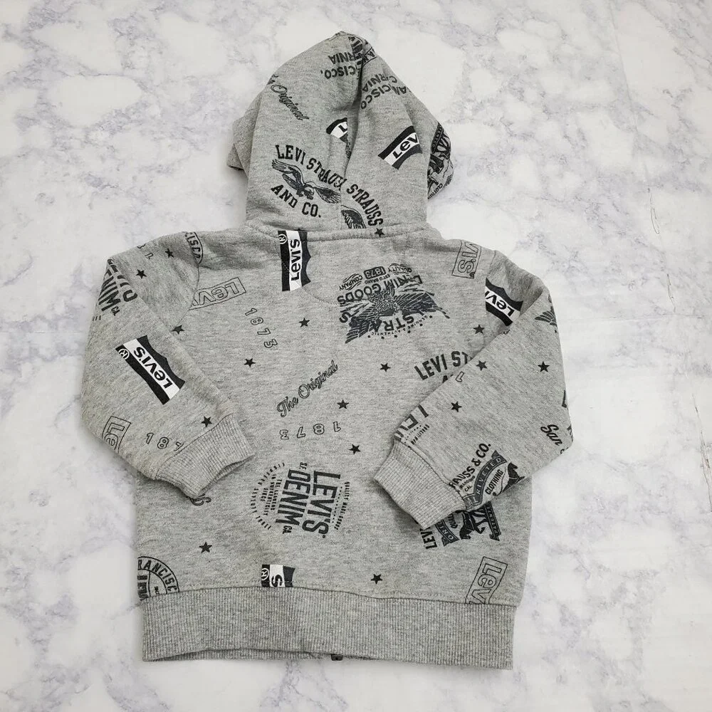 Levis Baby Zip-Up‎ Hoodie Gray 12M Cotton/Polyester Blend